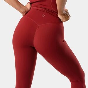 Kamo Fitness XL Dark Red Maroon Burgundy High Rise Leggings